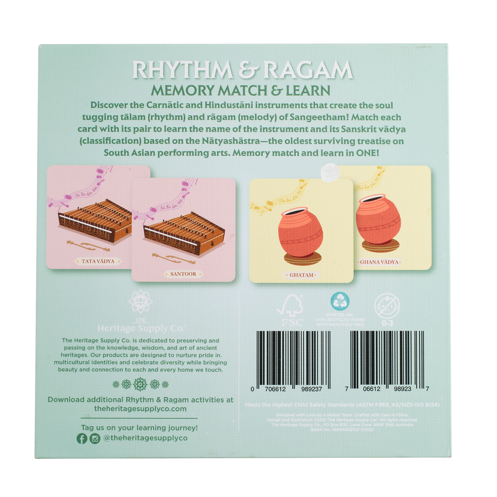 Rhythm & Ragam Memory Match and Learn Card Game