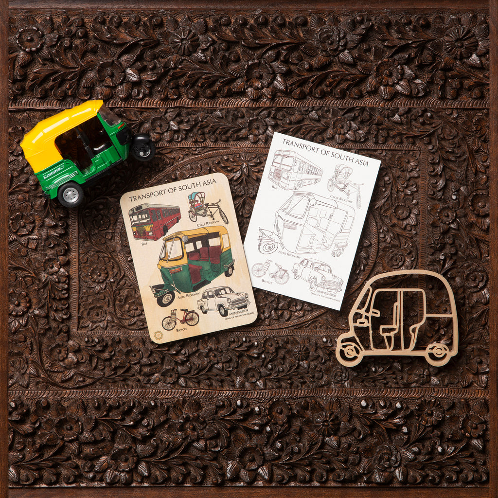 Transport of South Asia Sensory Pack - Eco Cutter™, Timber Tile, And Colour In Card